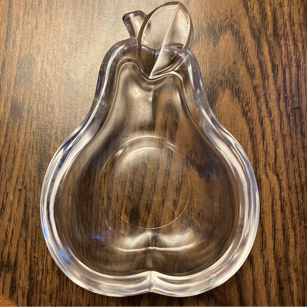 Vintage Small Clear Glass Pear Shaped Dish